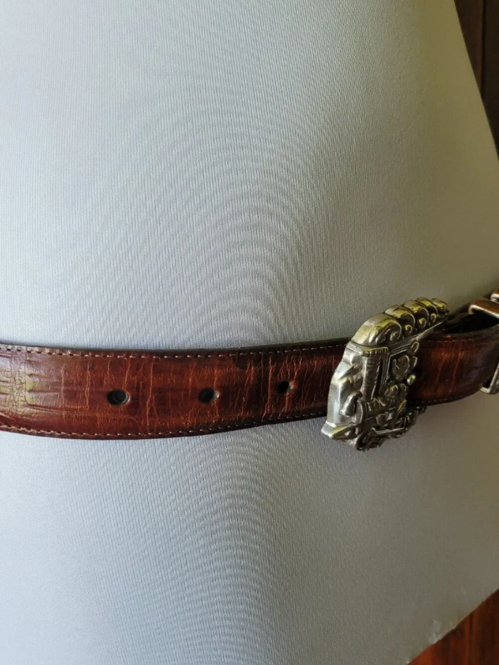 Vintage Brighton Mickey & Co Disney Leather Belt Women 32 Train Ranger Buckle